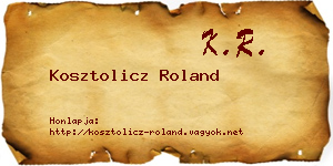 Kosztolicz Roland névjegykártya