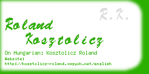 roland kosztolicz business card